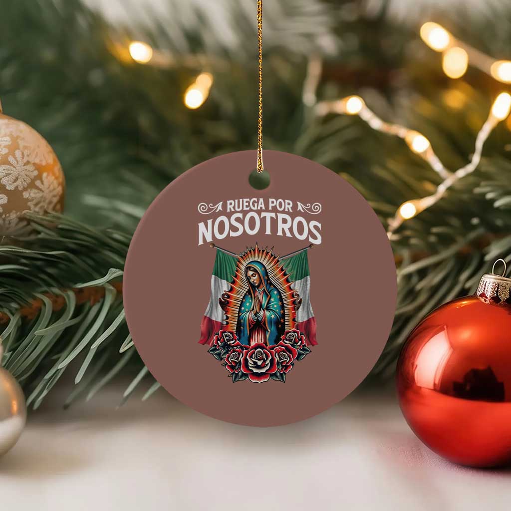 Our Lady of Guadalupe Ceramic Ornament Virgin Mary Mexican Flag TS14 1pc Mocha Print Your Wear