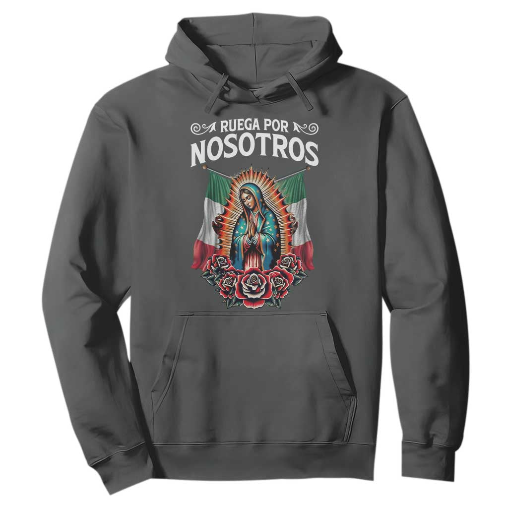 Our Lady of Guadalupe Hoodie Virgin Mary Mexican Flag TS14 Dark Heather Print Your Wear