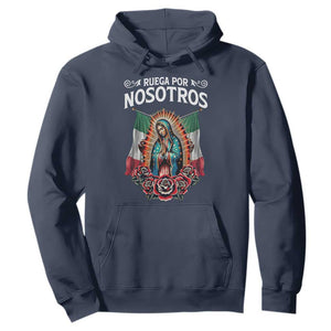 Our Lady of Guadalupe Hoodie Virgin Mary Mexican Flag TS14 Navy Print Your Wear