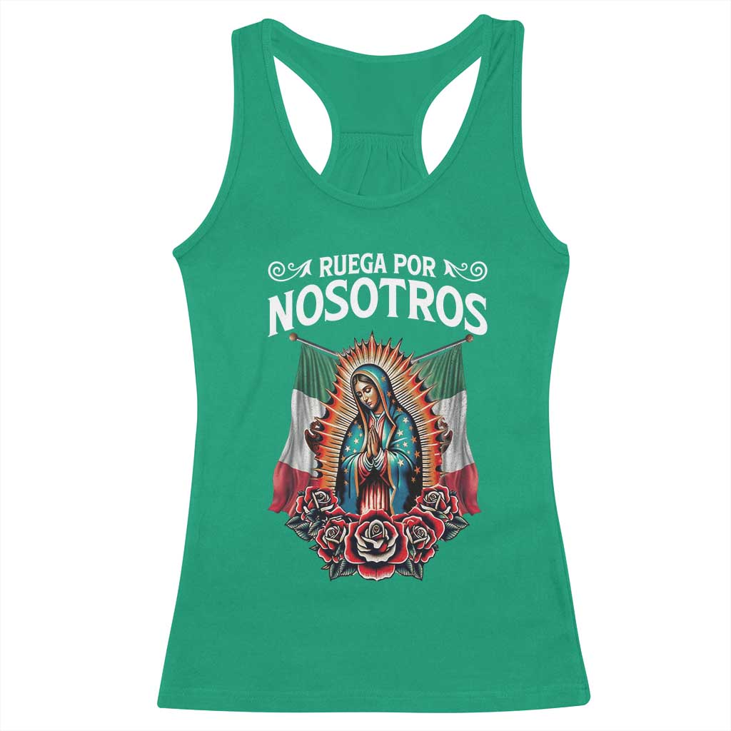 Our Lady of Guadalupe Racerback Tank Top Virgin Mary Mexican Flag TS14 Irish Green Print Your Wear