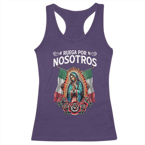 Our Lady of Guadalupe Racerback Tank Top Virgin Mary Mexican Flag TS14 Purple Print Your Wear