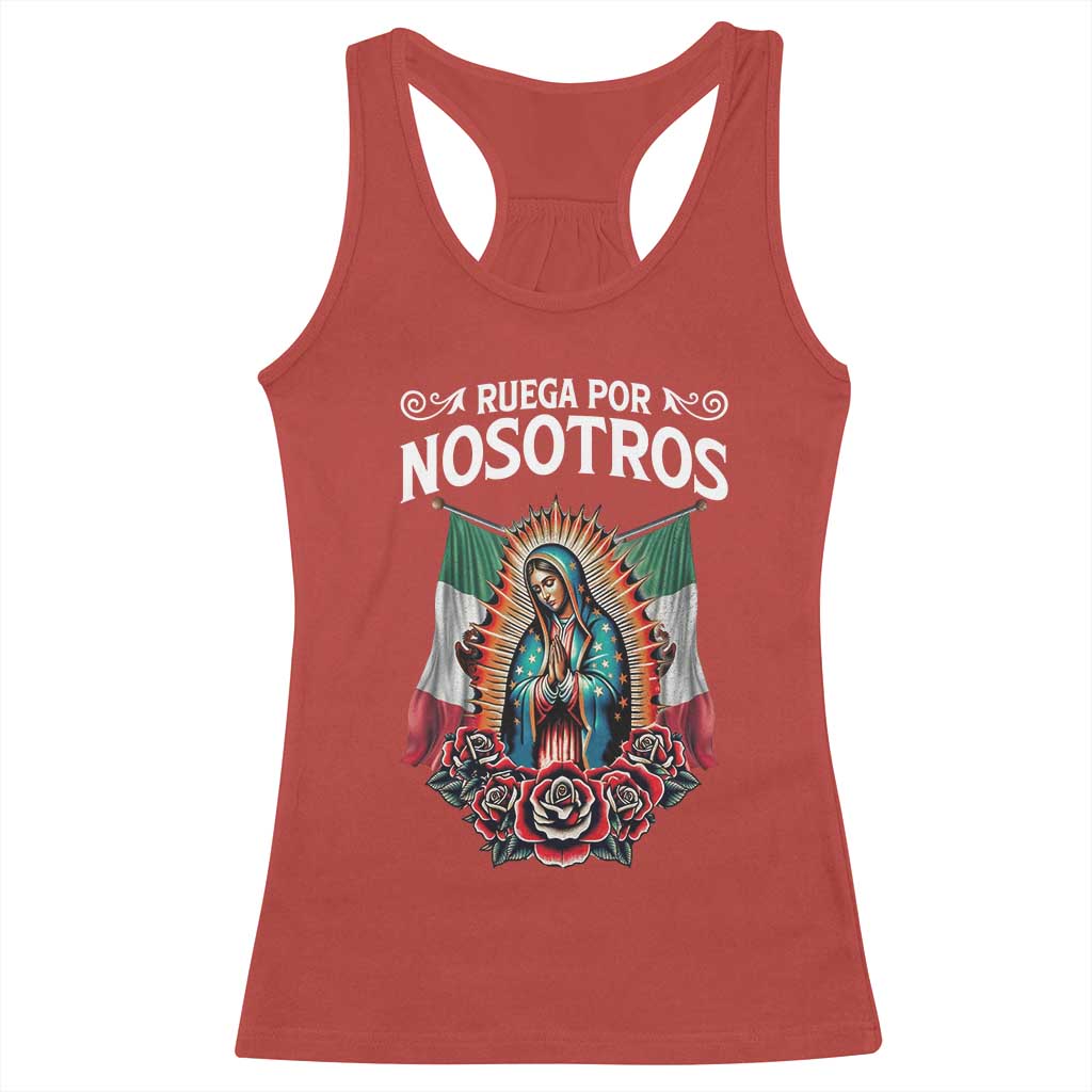 Our Lady of Guadalupe Racerback Tank Top Virgin Mary Mexican Flag TS14 Red Print Your Wear