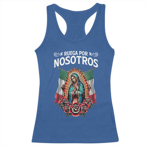 Our Lady of Guadalupe Racerback Tank Top Virgin Mary Mexican Flag TS14 Royal Blue Print Your Wear