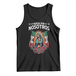 Our Lady of Guadalupe Tank Top Virgin Mary Mexican Flag TS14 Black Print Your Wear