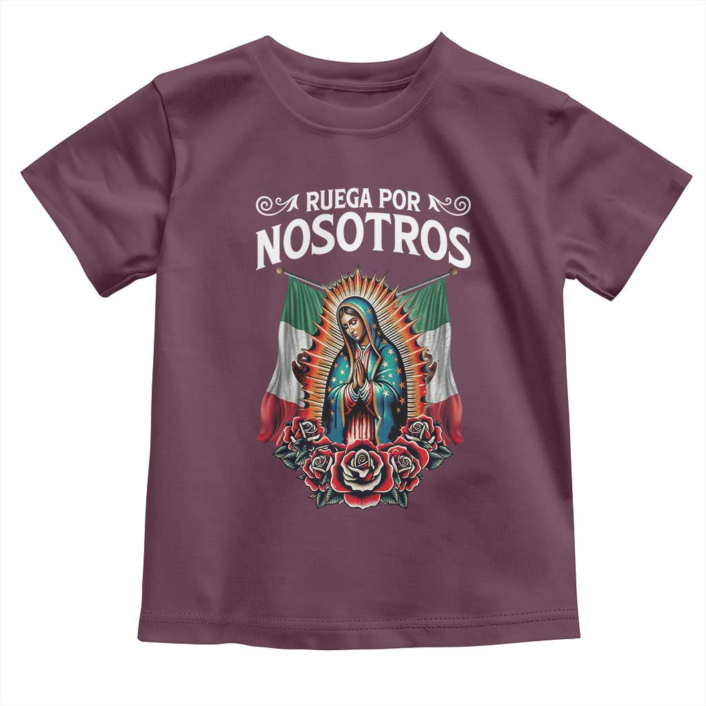 Our Lady of Guadalupe Toddler T Shirt Virgin Mary Mexican Flag TS14 Maroon Print Your Wear