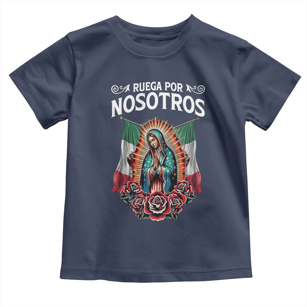 Our Lady of Guadalupe Toddler T Shirt Virgin Mary Mexican Flag TS14 Navy Print Your Wear