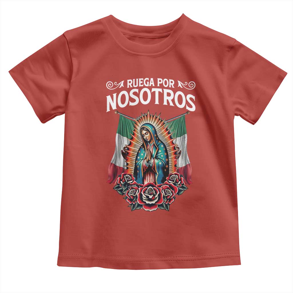 Our Lady of Guadalupe Toddler T Shirt Virgin Mary Mexican Flag TS14 Red Print Your Wear