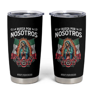 Our Lady of Guadalupe Tumbler Cup Virgin Mary Mexican Flag TS14 Black Print Your Wear