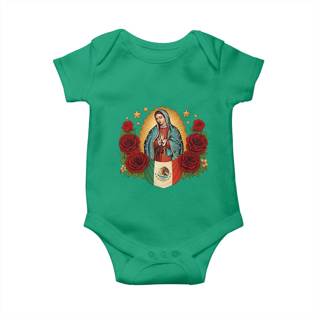 Our Lady of Guadalupe Mexican Flag Baby Onesie TS14 Irish Green Print Your Wear