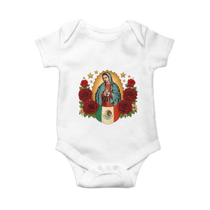 Our Lady of Guadalupe Mexican Flag Baby Onesie TS14 White Print Your Wear