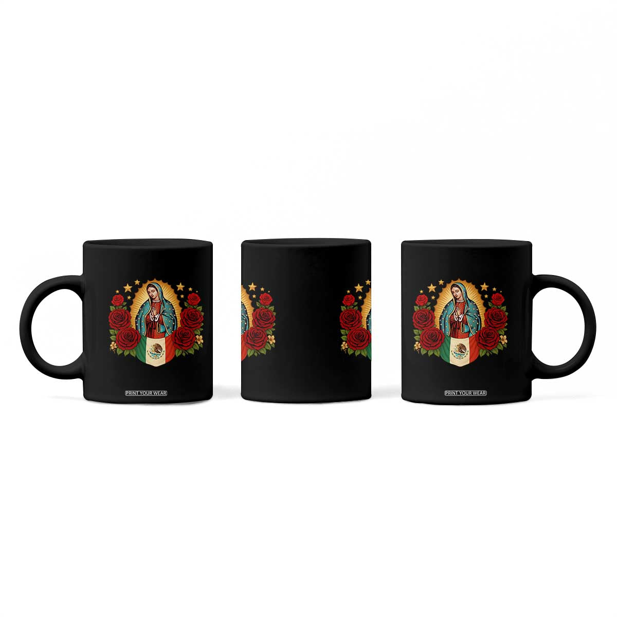 Our Lady of Guadalupe Mexican Flag Coffee Mug TS14 Print Your Wear