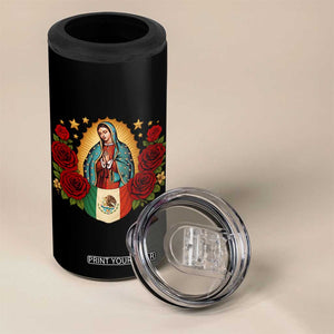 Our Lady of Guadalupe Mexican Flag 4 in 1 Can Cooler Tumbler TS14 Print Your Wear