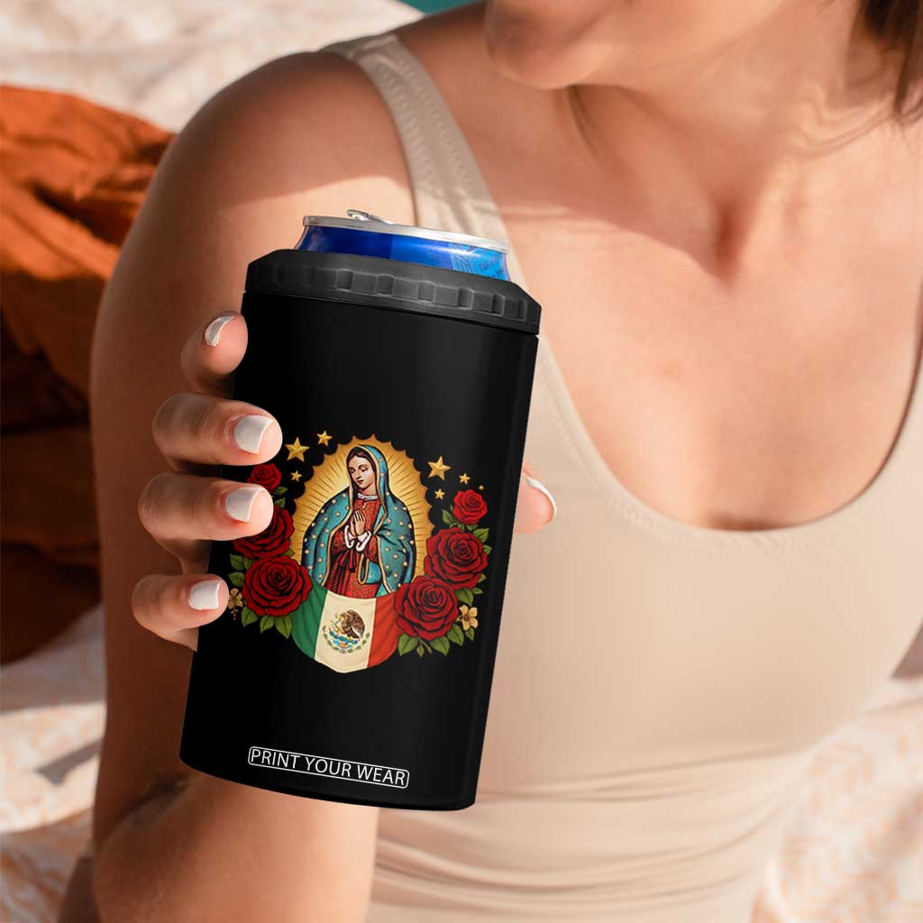 Our Lady of Guadalupe Mexican Flag 4 in 1 Can Cooler Tumbler TS14 Print Your Wear
