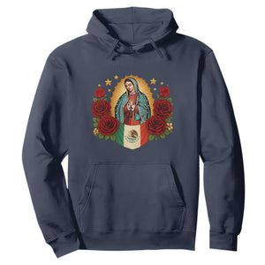 Our Lady of Guadalupe Mexican Flag Hoodie TS14 Navy Print Your Wear
