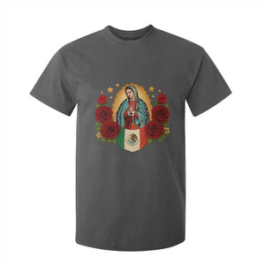 Our Lady of Guadalupe Mexican Flag T Shirt For Kid TS14 Dark Heather Print Your Wear