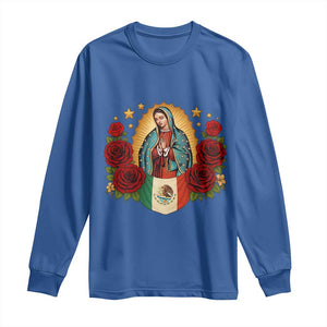 Our Lady of Guadalupe Mexican Flag Long Sleeve Shirt TS14 Royal Blue Print Your Wear