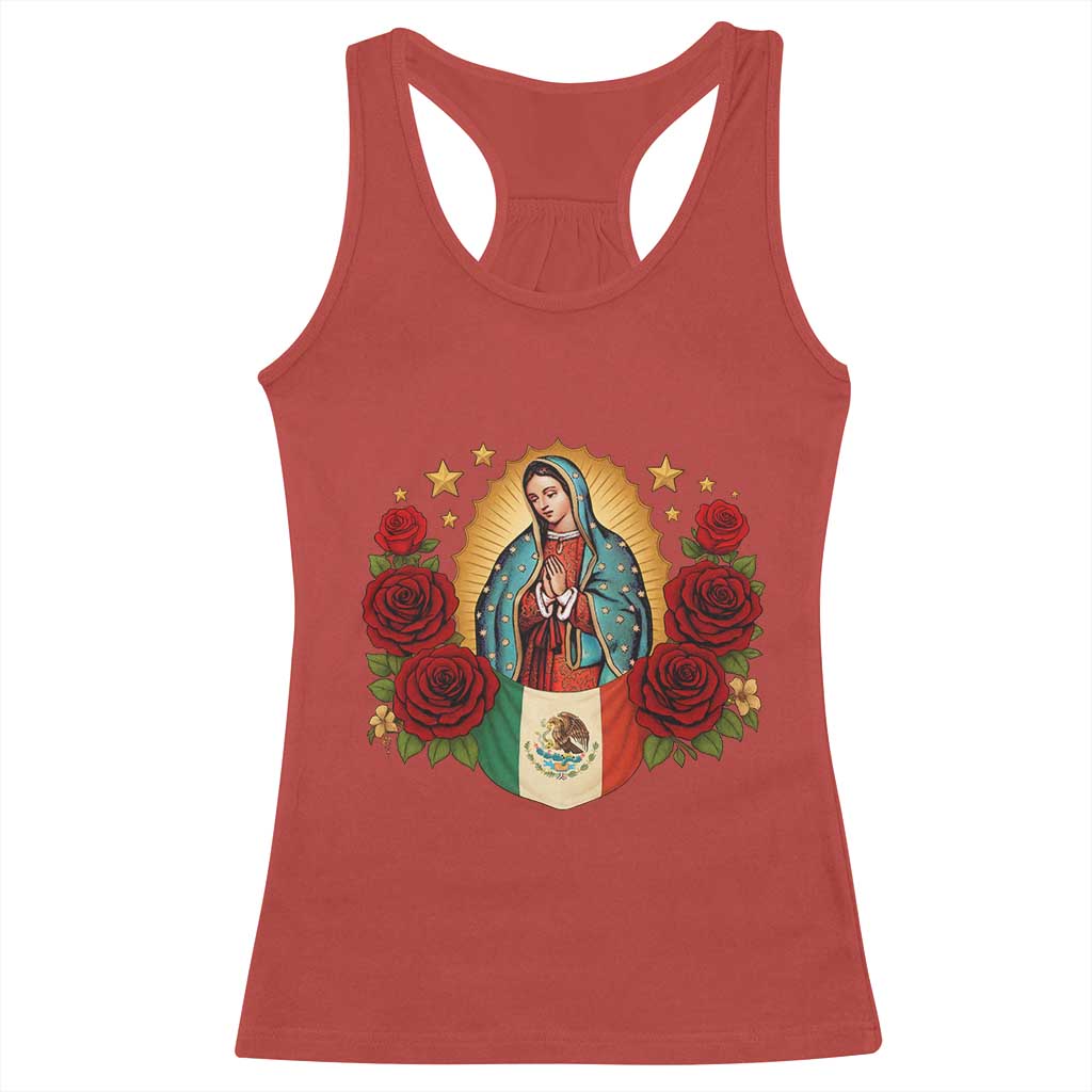 Our Lady of Guadalupe Mexican Flag Racerback Tank Top TS14 Red Print Your Wear