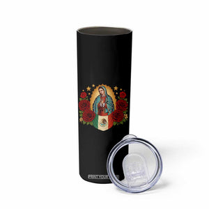 Our Lady of Guadalupe Mexican Flag Skinny Tumbler TS14 Print Your Wear