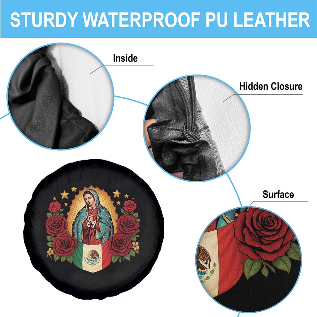 Our Lady of Guadalupe Mexican Flag Spare Tire Cover TS14 Print Your Wear