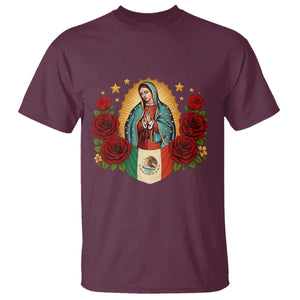 Our Lady of Guadalupe Mexican Flag T Shirt TS14 Maroon Print Your Wear