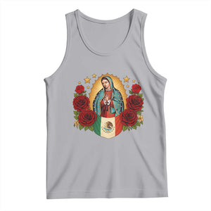 Our Lady of Guadalupe Mexican Flag Tank Top TS14 Athletic Heather Print Your Wear