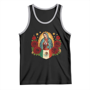 Our Lady of Guadalupe Mexican Flag Tank Top TS14 Black Athletic Heather Print Your Wear