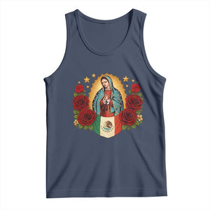 Our Lady of Guadalupe Mexican Flag Tank Top TS14 Navy Print Your Wear