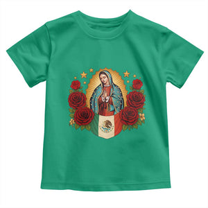 Our Lady of Guadalupe Mexican Flag Toddler T Shirt TS14 Irish Green Print Your Wear
