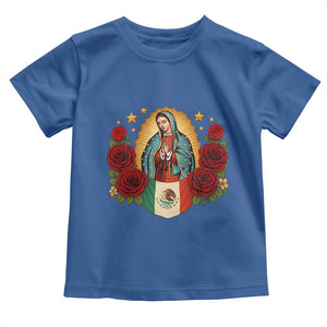 Our Lady of Guadalupe Mexican Flag Toddler T Shirt TS14 Royal Blue Print Your Wear