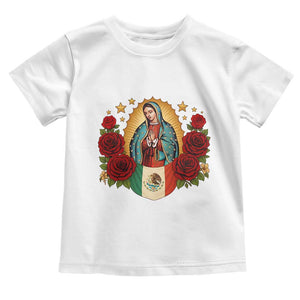 Our Lady of Guadalupe Mexican Flag Toddler T Shirt TS14 White Print Your Wear