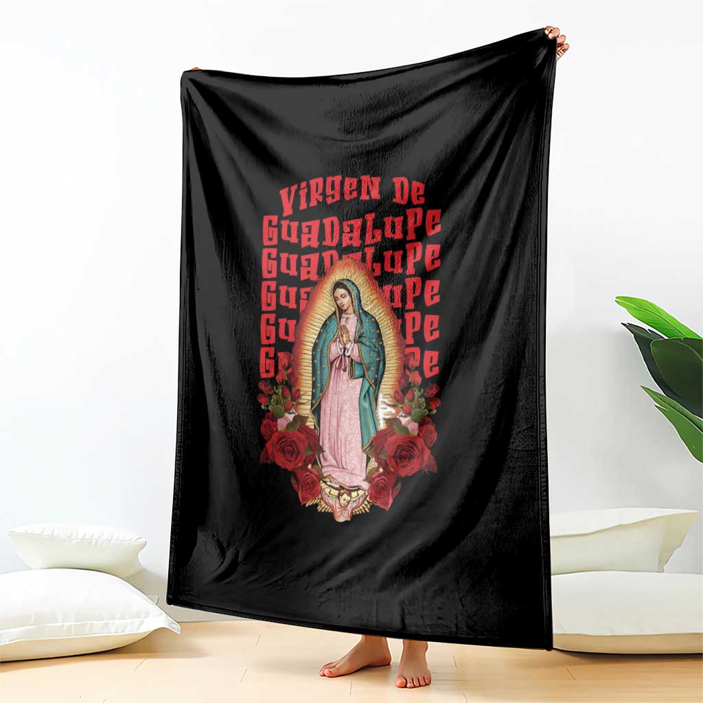 Our Lady of Guadalupe Throw Blanket Saint Virgin Mary Mexican TS14 Print Your Wear