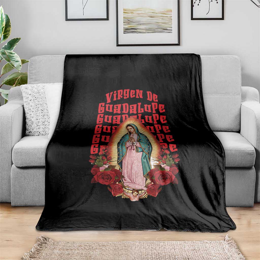 Our Lady of Guadalupe Throw Blanket Saint Virgin Mary Mexican TS14 Print Your Wear