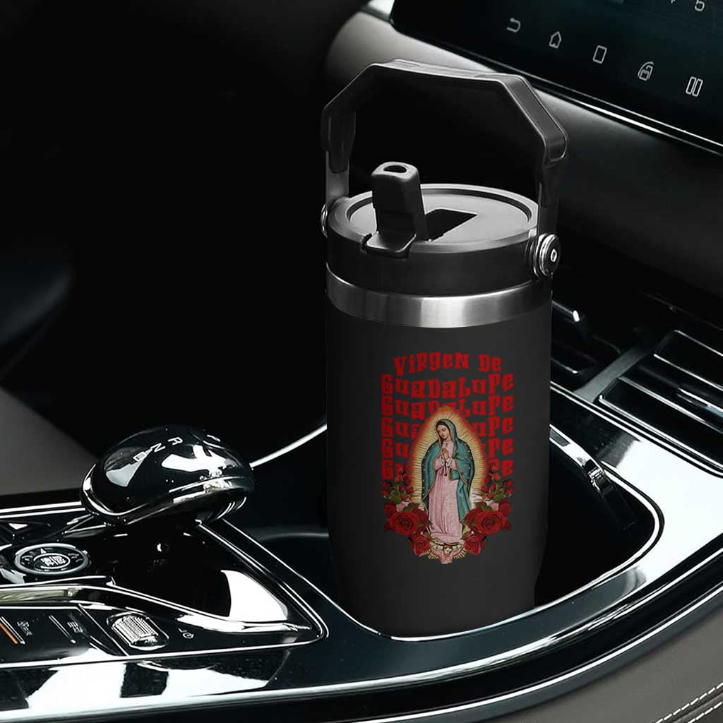 Our Lady of Guadalupe Flip Straw Tumbler Saint Virgin Mary Mexican TS14 Print Your Wear