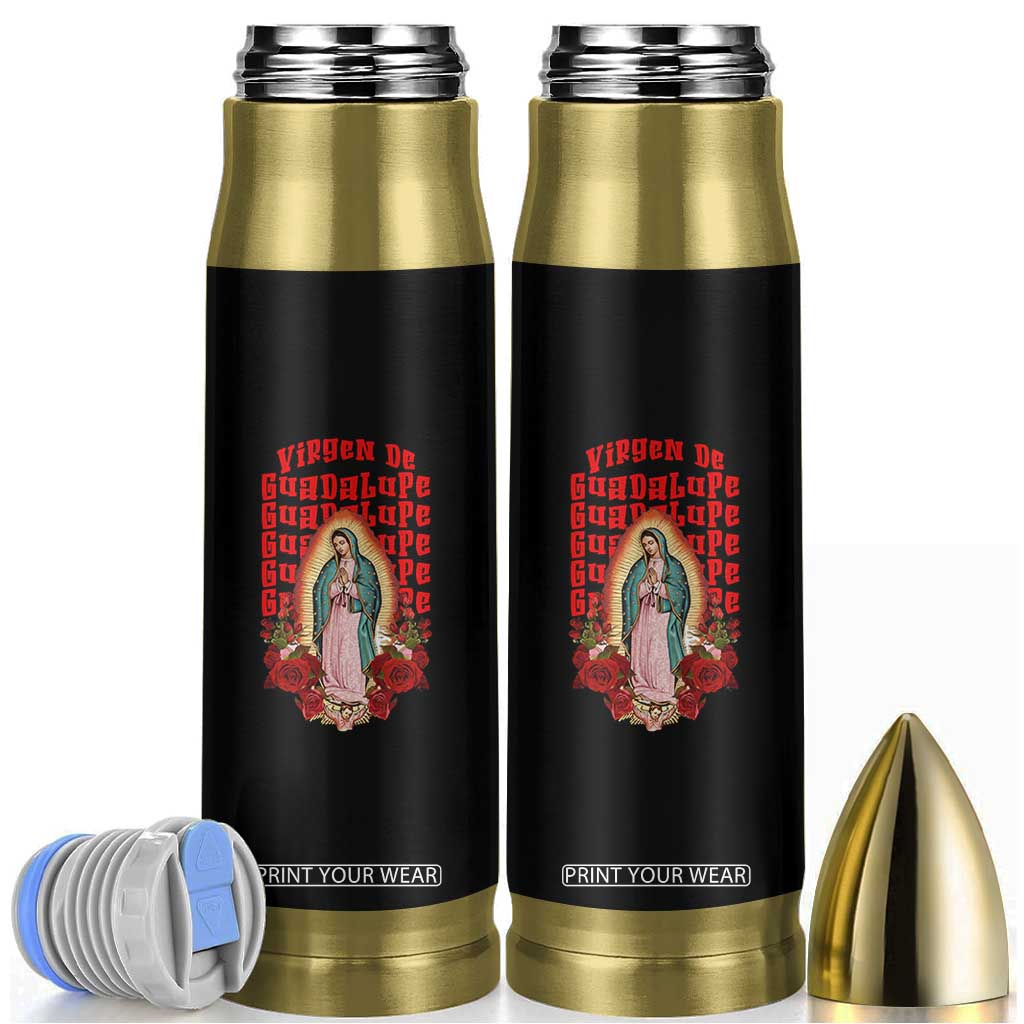 Our Lady of Guadalupe Bullet Tumbler Saint Virgin Mary Mexican TS14 Black Print Your Wear
