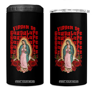 Our Lady of Guadalupe 4 in 1 Can Cooler Tumbler Saint Virgin Mary Mexican TS14 One Size: 16 oz Black Print Your Wear
