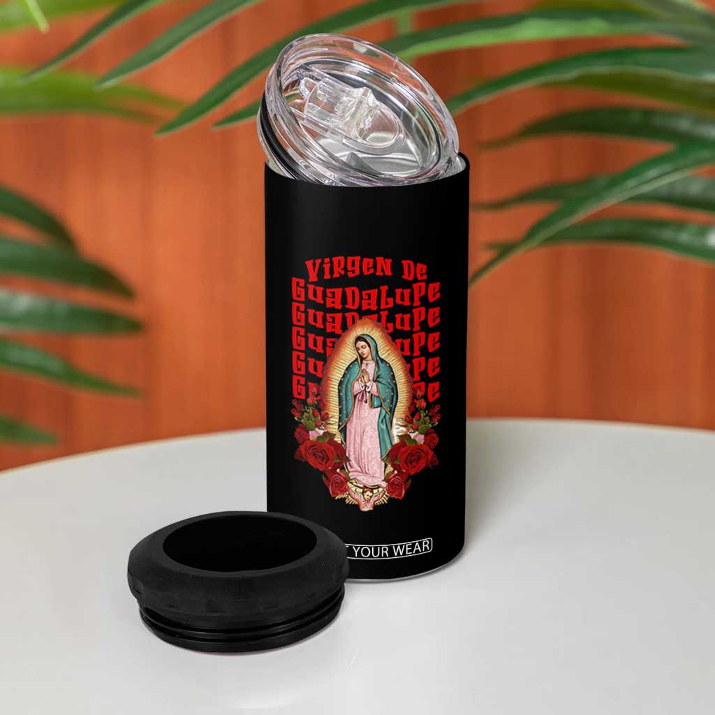 Our Lady of Guadalupe 4 in 1 Can Cooler Tumbler Saint Virgin Mary Mexican TS14 Print Your Wear