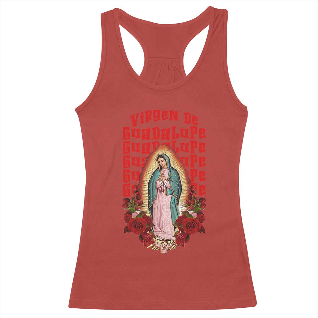 Our Lady of Guadalupe Racerback Tank Top Saint Virgin Mary Mexican TS14 Red Print Your Wear