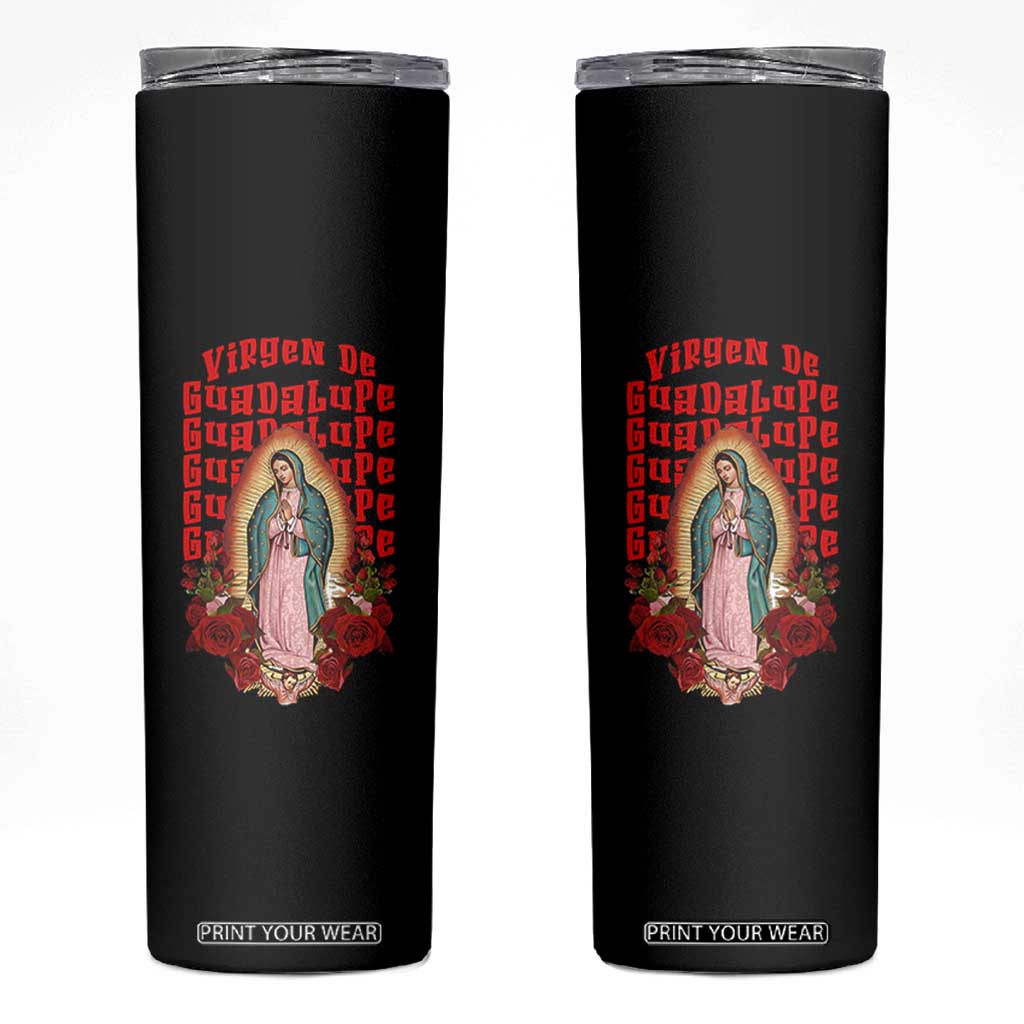 Our Lady of Guadalupe Skinny Tumbler Saint Virgin Mary Mexican TS14 Black Print Your Wear