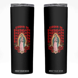 Our Lady of Guadalupe Skinny Tumbler Saint Virgin Mary Mexican TS14 Black Print Your Wear