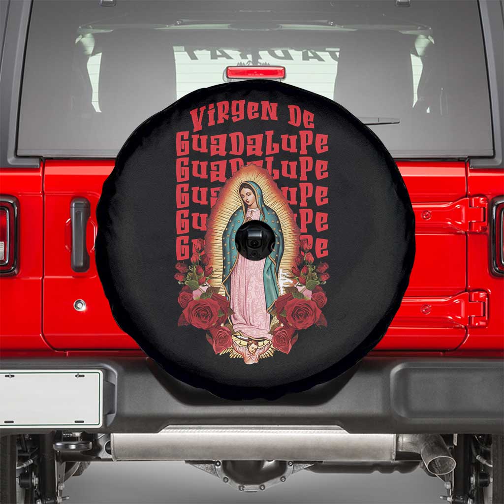 Our Lady of Guadalupe Spare Tire Cover Saint Virgin Mary Mexican TS14 Black Print Your Wear