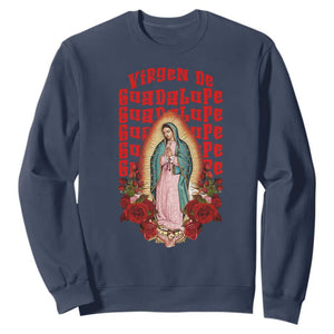 Our Lady of Guadalupe Sweatshirt Saint Virgin Mary Mexican TS14 Navy Print Your Wear