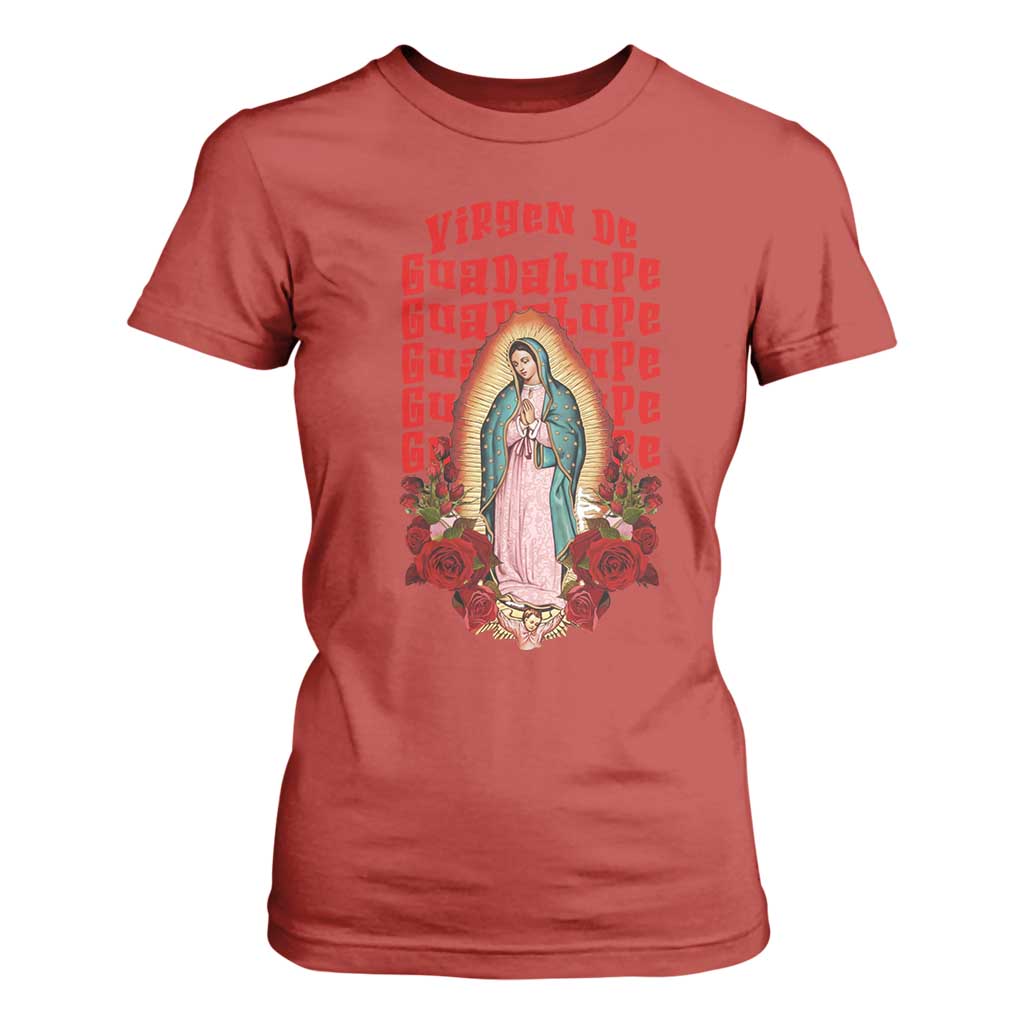 Our Lady of Guadalupe T Shirt For Women Saint Virgin Mary Mexican TS14 Red Print Your Wear