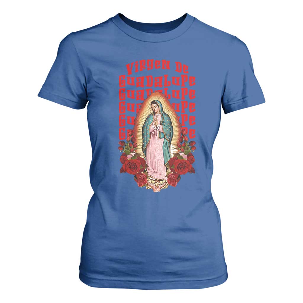 Our Lady of Guadalupe T Shirt For Women Saint Virgin Mary Mexican TS14 Royal Blue Print Your Wear