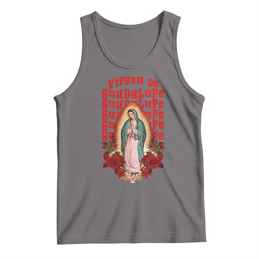 Our Lady of Guadalupe Tank Top Saint Virgin Mary Mexican TS14 Deep Heather Print Your Wear