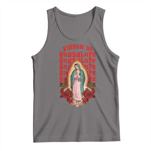 Our Lady of Guadalupe Tank Top Saint Virgin Mary Mexican TS14 Deep Heather Print Your Wear