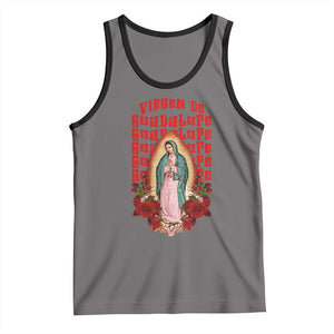 Our Lady of Guadalupe Tank Top Saint Virgin Mary Mexican TS14 Deep Heather Black Print Your Wear
