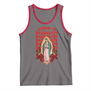 Our Lady of Guadalupe Tank Top Saint Virgin Mary Mexican TS14 Deep Heather Red Print Your Wear