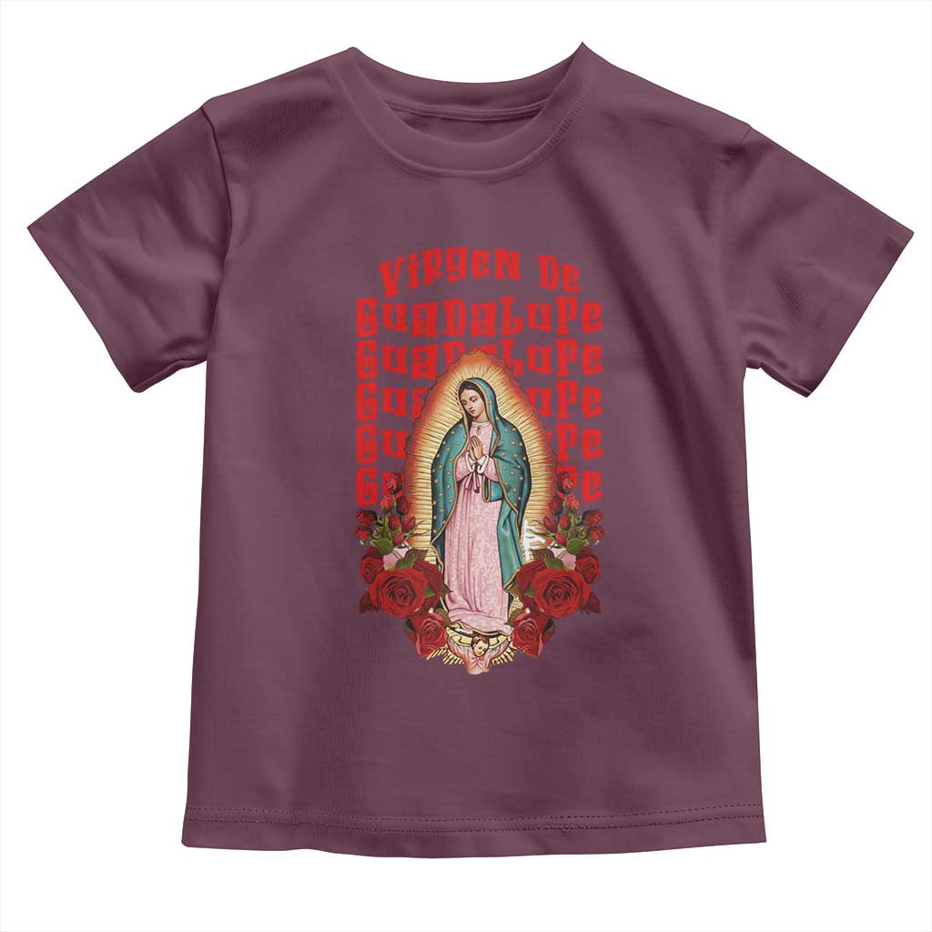 Our Lady of Guadalupe Toddler T Shirt Saint Virgin Mary Mexican TS14 Maroon Print Your Wear