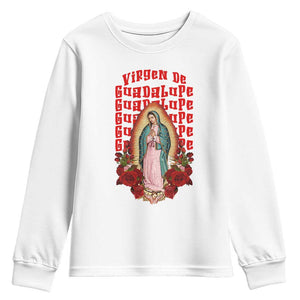 Our Lady of Guadalupe Youth Sweatshirt Saint Virgin Mary Mexican TS14 White Print Your Wear