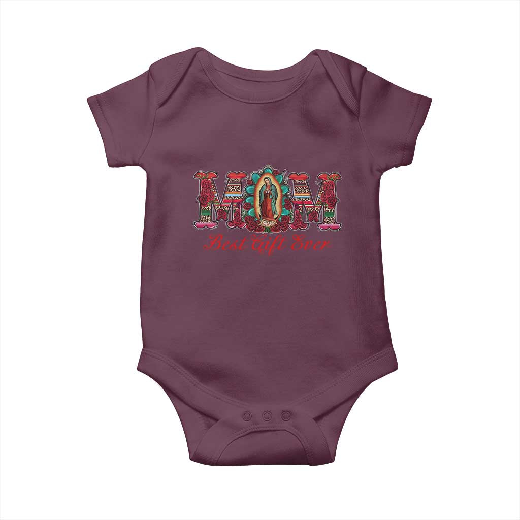 Our Lady of Guadalupe Baby Onesie Virgin Mary Christian TS14 Maroon Print Your Wear